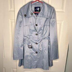 Enlightened Outerwear Water Resistant Blue Trench Coat - xl, fit like large